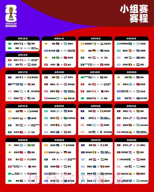 2026世界杯小组赛赛程高清版完整安排直播平台